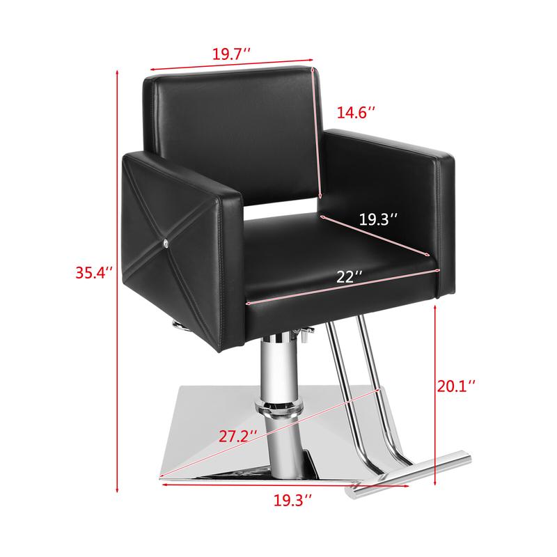 Silla de peluquería para estilistas con bomba hidráulica de alta resistencia, giro de 360 ​​grados, capacidad de carga máxima de 150 kg (330 lbs).