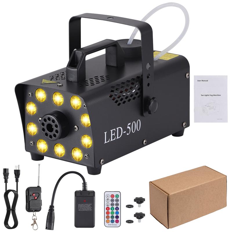 Máquina de humo portátil Dazone de 500 W con control remoto inalámbrico para Halloween, Navidad, bodas, fiestas, actuaciones de DJ y espectáculos en escenarios.