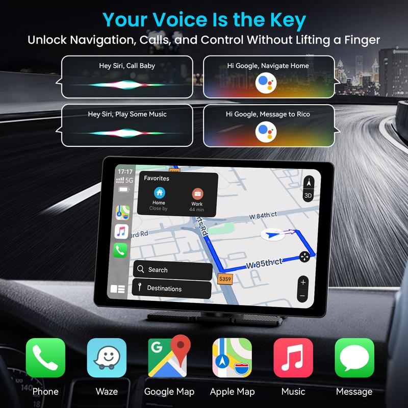 IIWEY iK11 Pantalla inalámbrica extragrande de 11 pulgadas con Apple CarPlay para coche – Estéreo para coche con pantalla táctil ultradelgada de 0,16 pulgadas con Android Auto, cámara de salpicadero 4K, cámara de marcha atrás 1080p, GPS, Mirror Link, cont