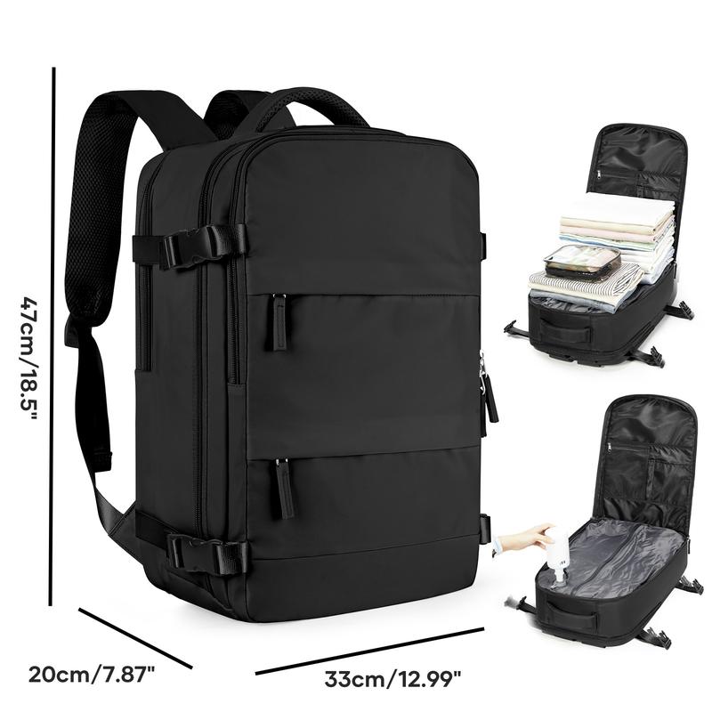 Mochila de viaje con cierre hermético al vacío, diseño unisex, tamaño homologado como equipaje de mano para viajes en avión, mochila portátil con bomba y sistema de vacío, color negro/verde/gris-marrón.