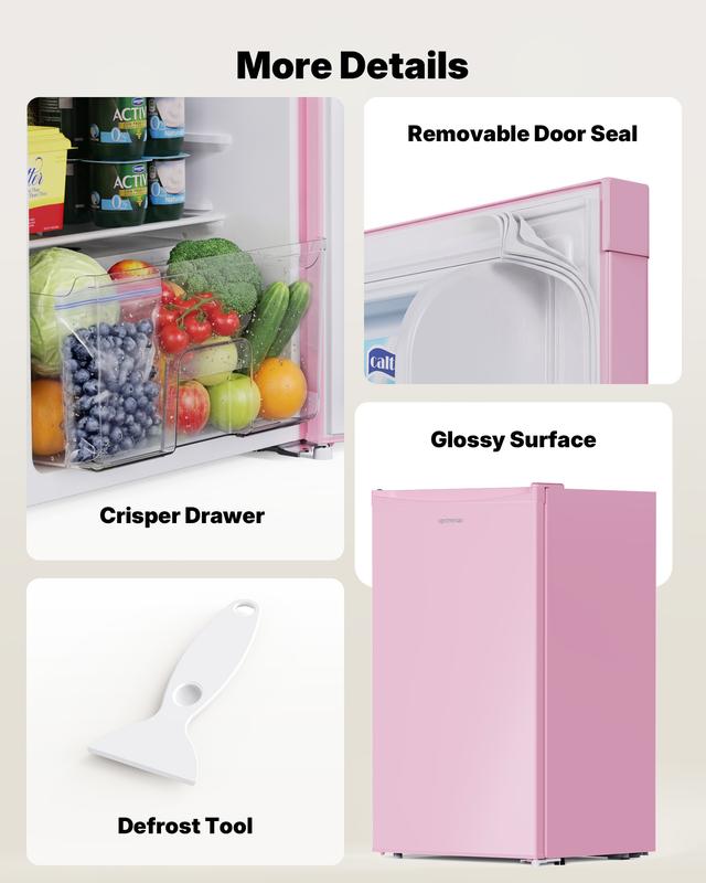 Mininevera Upstreman de 90 litros con congelador - Nevera de viaje compacta de una puerta, estantes de plástico, modelo BR321 de alta eficiencia, termostato ajustable, silenciosa, de bajo consumo energético para dormitorios, con un servicio al cliente fia