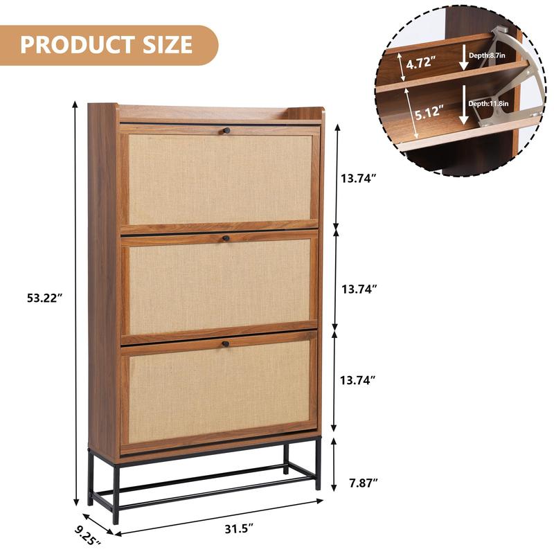 Zapatero Giratree, zapatero independiente con cubo basculante y organizador de zapatos con 2, 3 o 4 cajones abatibles, zapatero estrecho moderno para recibidor, pasillo o dormitorio.