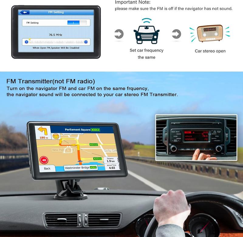 Navegador GPS para camiones con pantalla de alta definición de 7 a 9 pulgadas, sistema de navegación de 12 V para conductores comerciales, accesorios para semirremolques con 2026 actualizaciones de mapas gratuitas de por vida, navegación por voz, alertas 