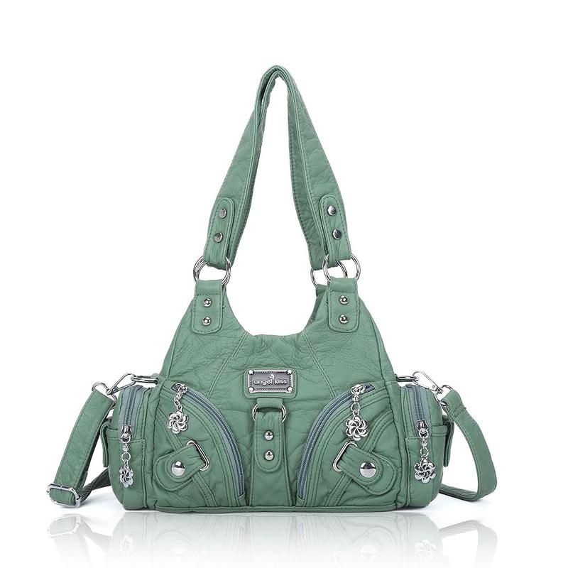 Bolso de mano pequeño y moderno para mujer Angel Kiss - Bolso tote multibolsillos de piel texturizada Vagen con cremallera, bolso de hombro Tramp, bolso Angel Kiss, accesorios para mujer, estilo veraniego