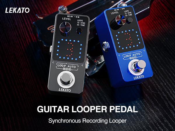 Pedal looper de guitarra LEKATO, set de pedales de efectos para guitarra con bucle simple de 5 minutos, 3 bucles de 18 minutos, 9 bucles de 30 minutos, función de grabación, sincronización y afinador.