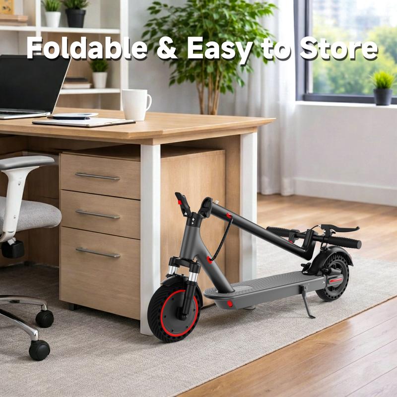 Patinete eléctrico para adultos, motor de 350-500 W, velocidad máxima de 30-35 km/h, autonomía de 34-45 km, neumáticos de 21,5-25,5 cm, patinete eléctrico plegable para adultos equipado con control por aplicación y sistema de doble frenado, plegable y por