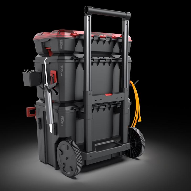 Sistema modular rodante de 3 piezas Hyper Tough Hyper Stack de alta resistencia, color negro.