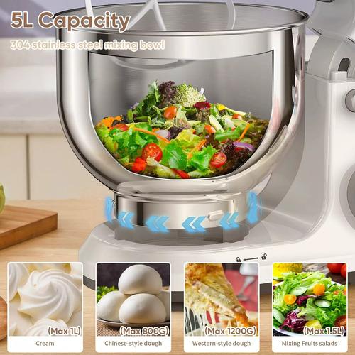 3 En1 Batidora De Pedestal Profesional Potent Cocina 5l 600w Rojo 60hz