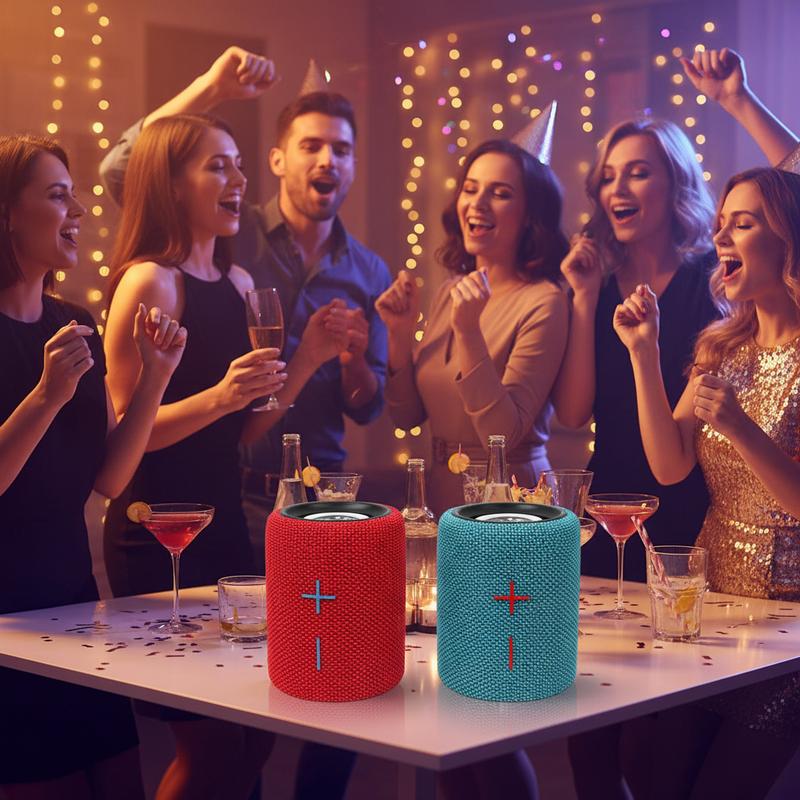 Altavoz Bluetooth portátil Stromberg TWIN con diseño magnético 2 en 1, resistente al agua IPX4, 10 horas de reproducción, emparejamiento TWS, radio FM BT5.3 para fiestas en casa, exteriores y playa, audio estéreo, subwoofer de 20 W, Dolphin Audio.