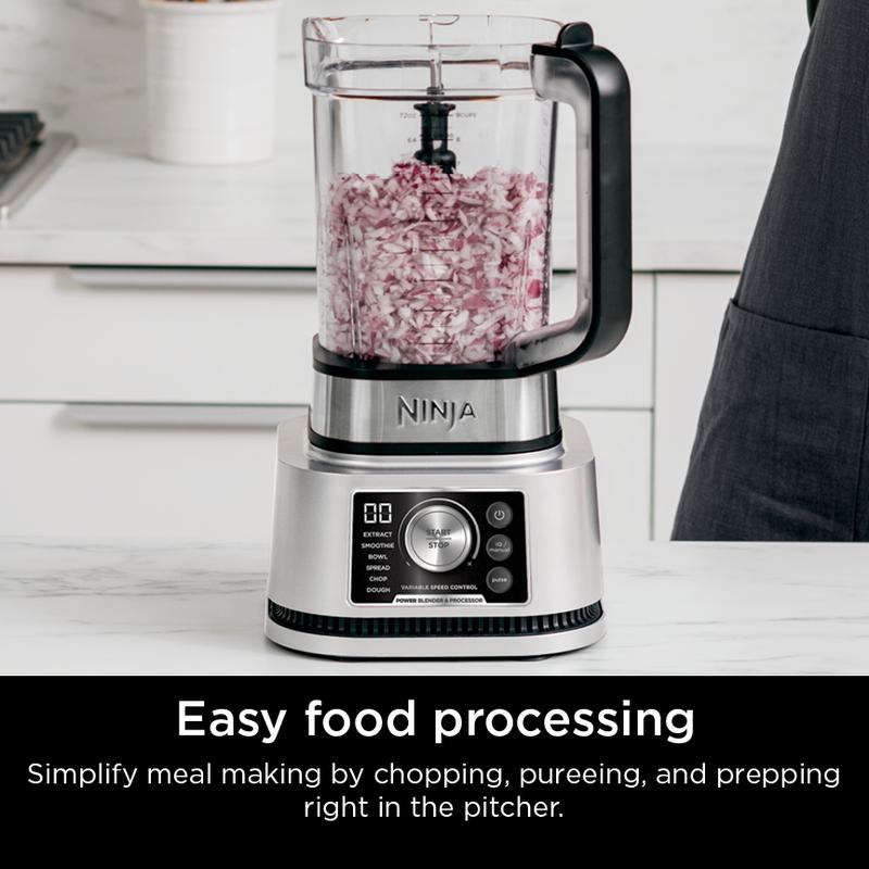 Sistema de batidora y procesador de alimentos con máquina para preparar batidos y extractor de nutrientes + batidora 4 en 1 de 1400 WP - SS351