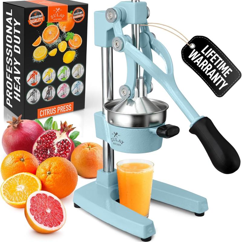 Exprimidor profesional de hierro fundido de alta resistencia para cítricos - Tazón de 12,7 cm, diseño duradero para una máxima extracción de jugo, fácil de limpiar y seguro de usar, garantía de por vida - Fruta