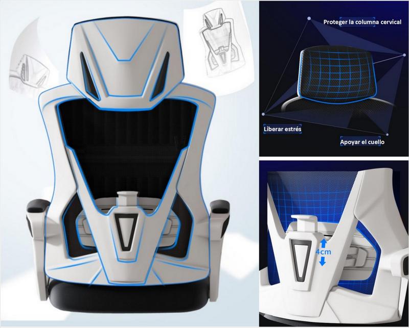Haojiating Silla De Oficina Ergonomica Gamer reclinable Soporte Lumbar Ajustable Con Reposa Pies