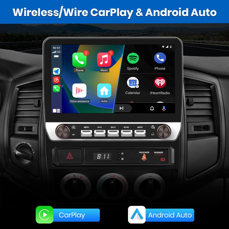 Autoestéreo para Toyota Tacoma 2005-2015, radio con pantalla táctil de 10.1 pulgadas con Android Auto, CarPlay inalámbrico, Bluetooth y WIFI, compatible con navegación GPS, accesorios para automóvil