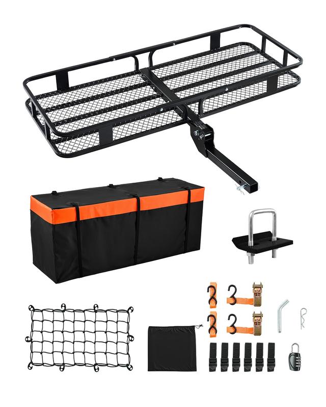 【OfertasParaTi】Portacargas plegable para enganche de remolque de 227 kg (500 lbs) con red de carga