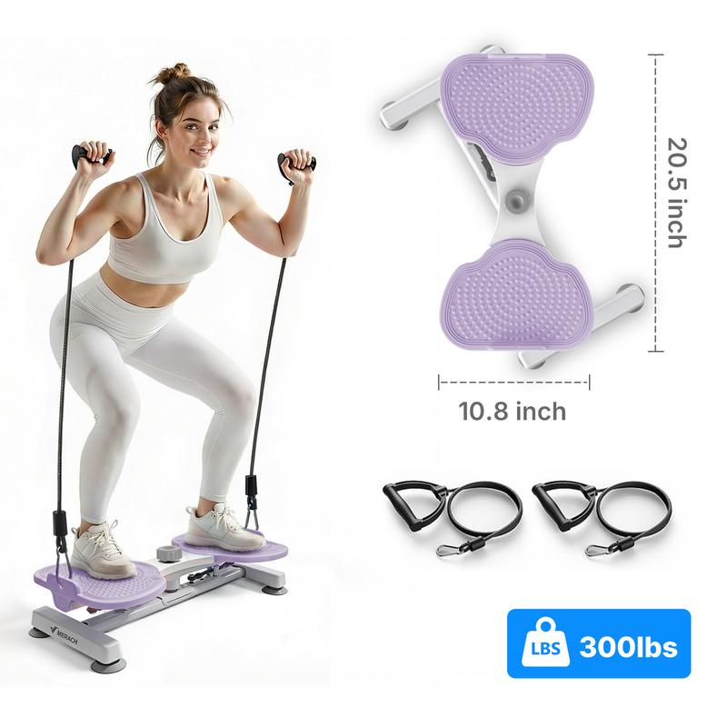 Máquina de torsión de cintura Merach para tonificar abdominales. Se puede usar con los pies separados. Doble superficie antideslizante. Sin ruido. Equipo de ejercicio con rodillo abdominal.