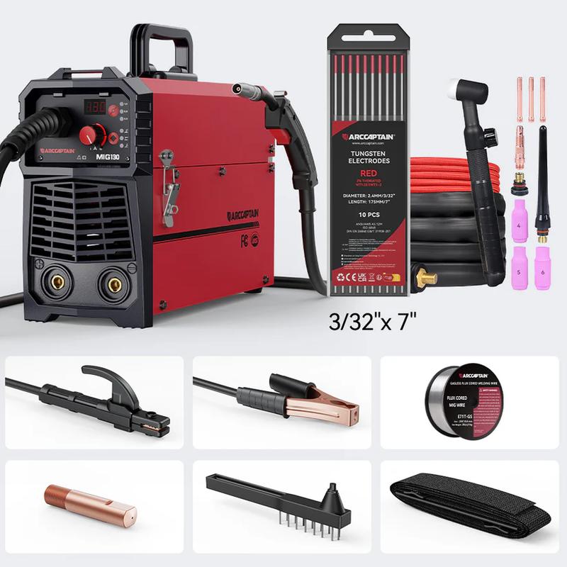 Soldadora portátil sin gas 3 en 1 con núcleo fundente, 110 V, MIG/Lift TIG/Stick, con inversor Synergy IGBT para proyectos de bricolaje domésticos y tareas de soldadura ligeras. Oferta de Black Friday y Cyber ​​Monday.