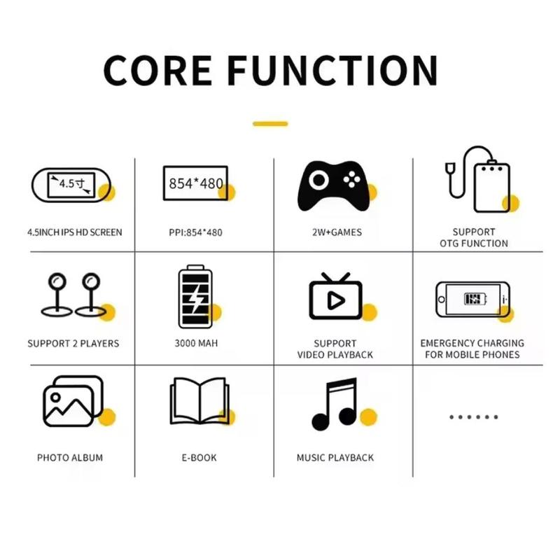 Consola de juegos portátil retro SF3000 con pantalla IPS de 4,5 pulgadas, batería de 3000 mAh y tarjeta TF de 16 GB para niños. Regalo ideal para niños. Accesorios para juegos. Cables para juegos. Gadgets geniales. Consola de juegos compacta. Consolas de
