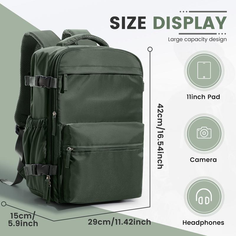 Mochila de viaje con cierre hermético al vacío, diseño unisex, tamaño homologado como equipaje de mano para viajes en avión, mochila portátil con bomba y sistema de vacío, color negro/verde/gris-marrón.