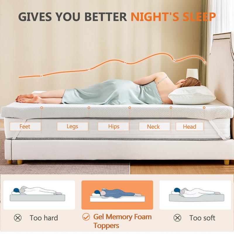 Cubrecolchón Sweetcrispy de espuma viscoelástica refrescante con infusión de gel de alta calidad, con funda suave extraíble, almohadilla rectangular ventilada con cremallera metálica de alta calidad para sofá cama, autocaravanas y caravanas (diseño de esp