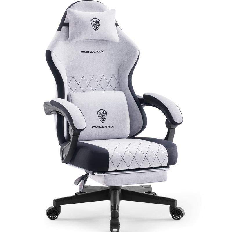 Silla de oficina Dowinx con soporte lumbar para masaje, cojín de muelles y pedales ergonómicos, soporta hasta 136 kg (300 libras).