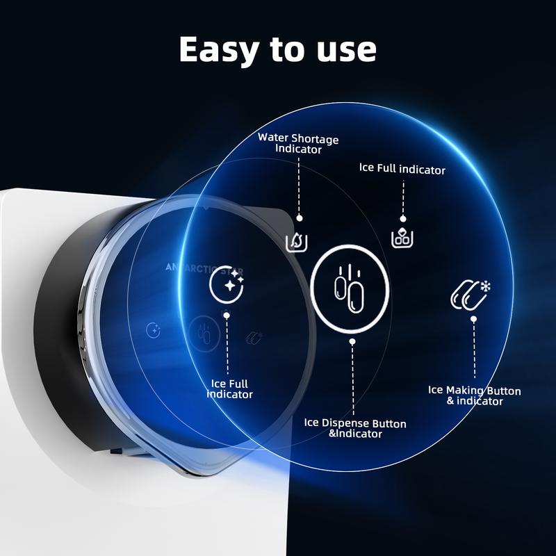 Máquina de hielo Antarctic Star Nugget para encimera: hielo crujiente y masticable en minutos, dispensador automático de hielo, autolimpieza, pantalla táctil, máquina de hielo portátil de pellets de 15 kg/día para el hogar, la cocina, la oficina y fiestas