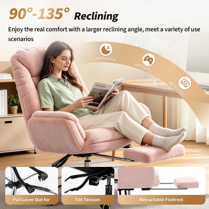 Silla de comedor ergonómica Garvee Criss Cross: respaldo alto, reposabrazos ajustables en 3 niveles, reposapiés, comodidad para piernas cruzadas, para personas altas y corpulentas, silla de escritorio con ruedas para juegos en el hogar o la oficina.