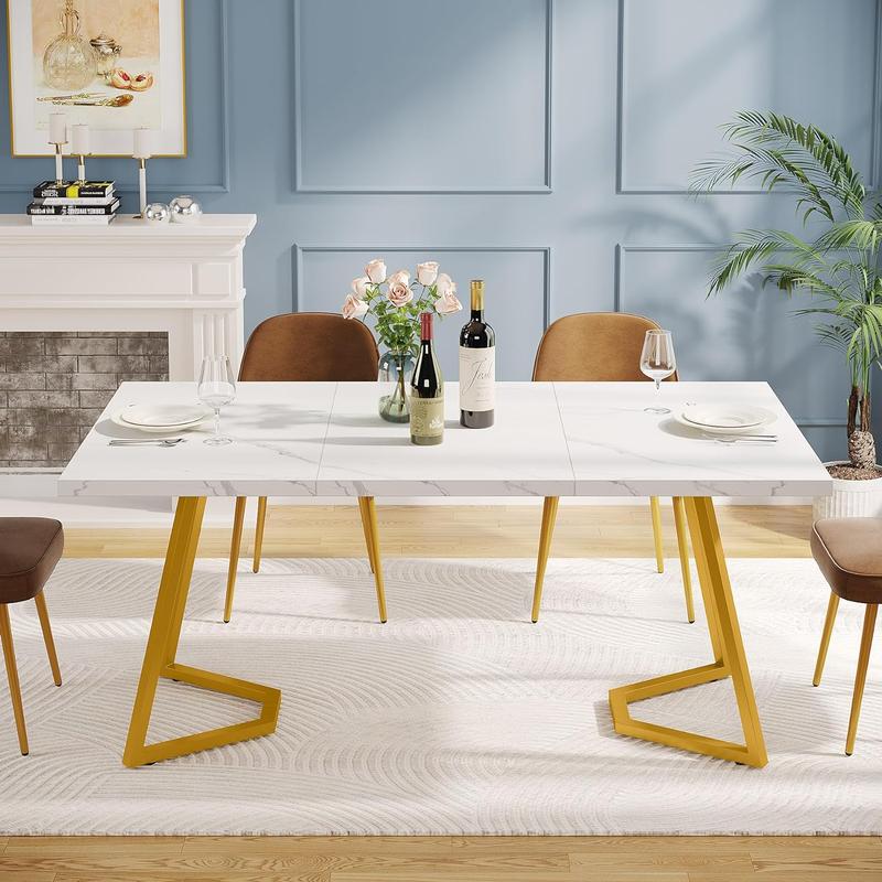 Mesa de comedor redonda de 119 cm para 4 personas - Madera de ingeniería de alta calidad, fácil de limpiar, impermeable, duradera, sillas no incluidas. Modo mesa con pedestal.