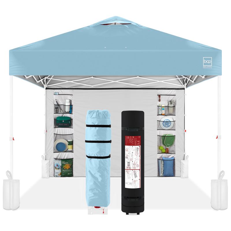 Toldo plegable de fácil montaje de 3x3 metros, tienda portátil con pared lateral, apertura con un solo botón, incluye estuche.