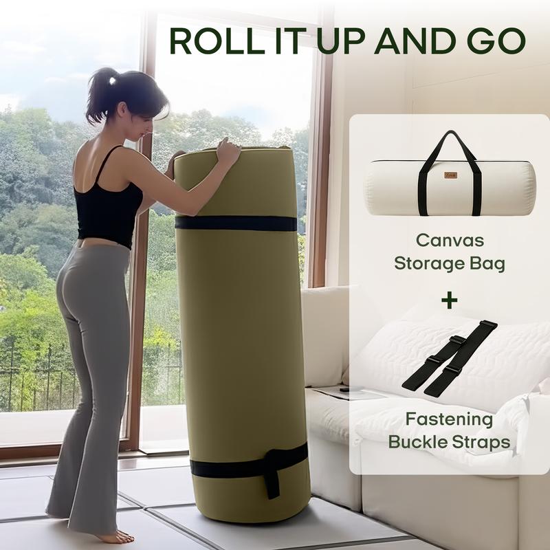 Colchón futón plegable ZONLI Classic 100% algodón para suelo, suave y cómodo - Esterilla tatami plegable, cama plegable y compresible para adultos, colchoneta portátil para dormitorio, regalo ideal para la familia, colchón plegable y compresible, regreso