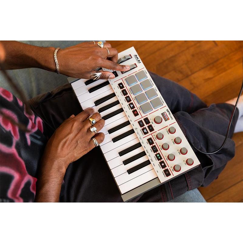 Controlador de teclado MIDI Akai Professional MPK Mini 4 de 25 teclas - Gris