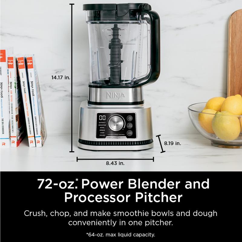 Sistema de batidora y procesador de alimentos con máquina para preparar batidos y extractor de nutrientes + batidora 4 en 1 de 1400 WP - SS351