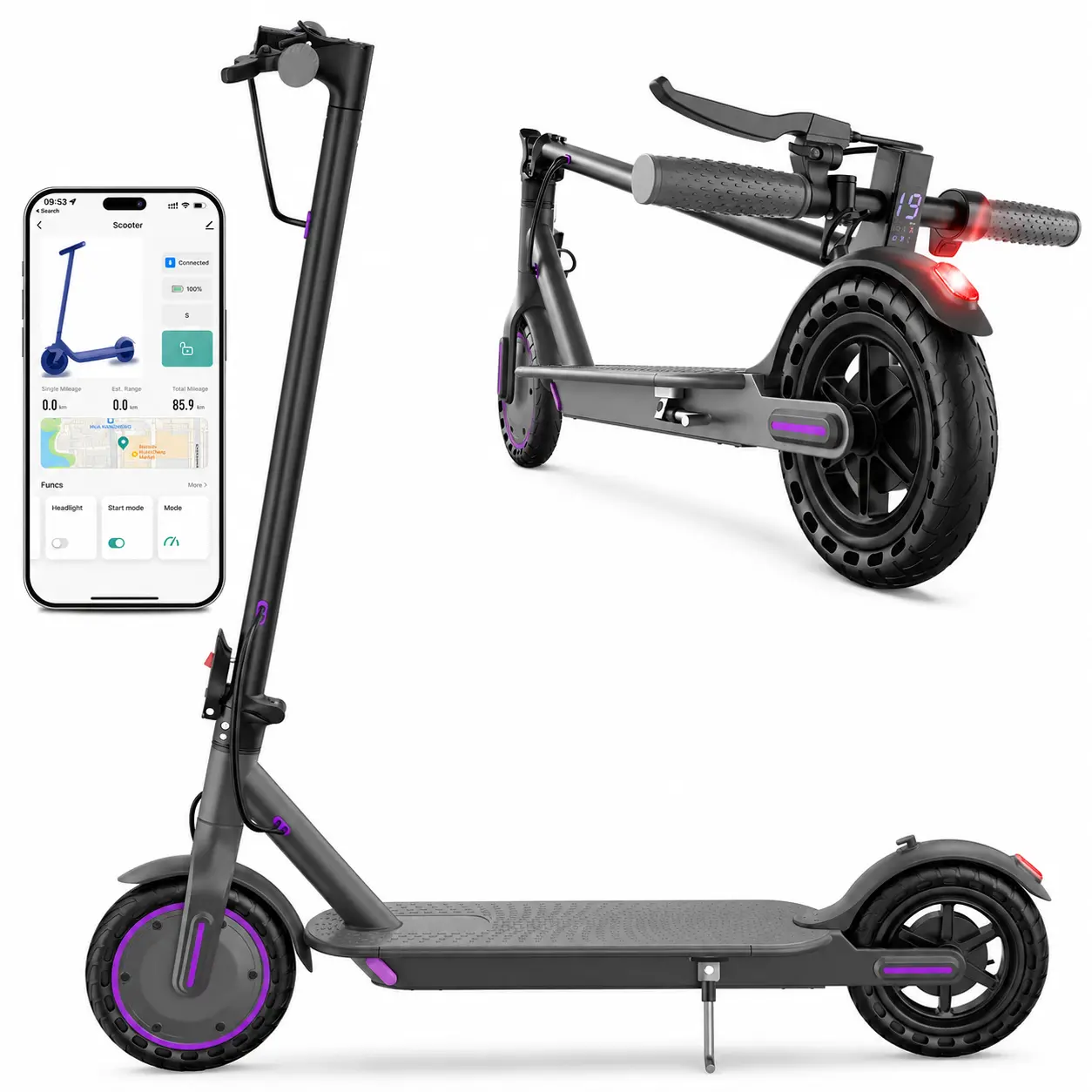 Scooter eléctrico con asiento: motor de 350 W, 19 mph