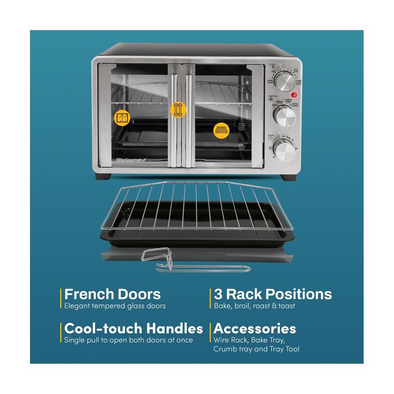 Horno de doble puerta Elite Gourmet