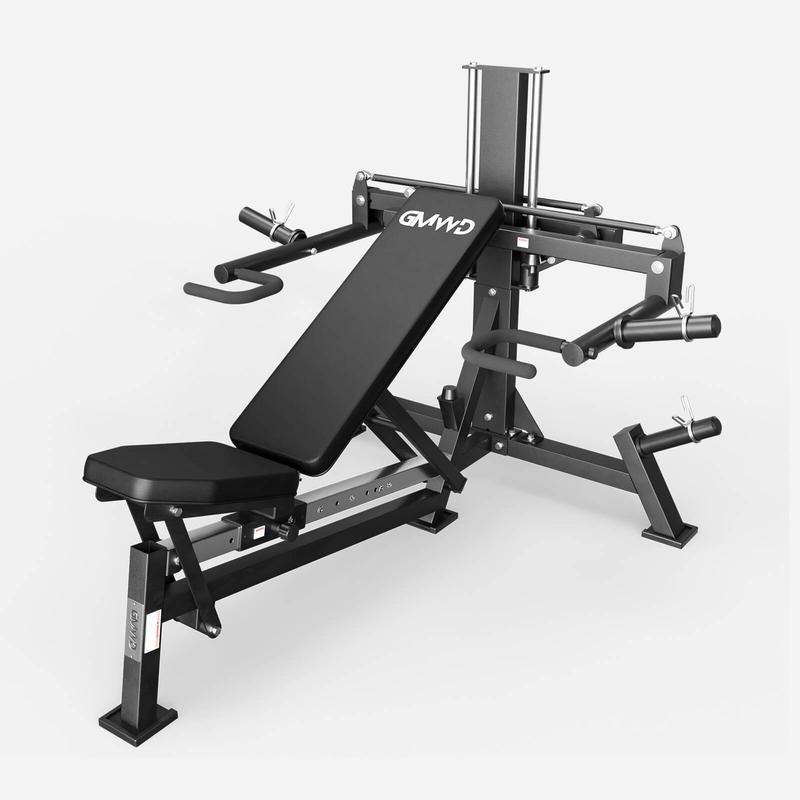 Máquina multifuncional V7 3 en 1 para press de banca y press de hombros, equipo de fitness para entrenamiento de fuerza con ángulos ajustables.
