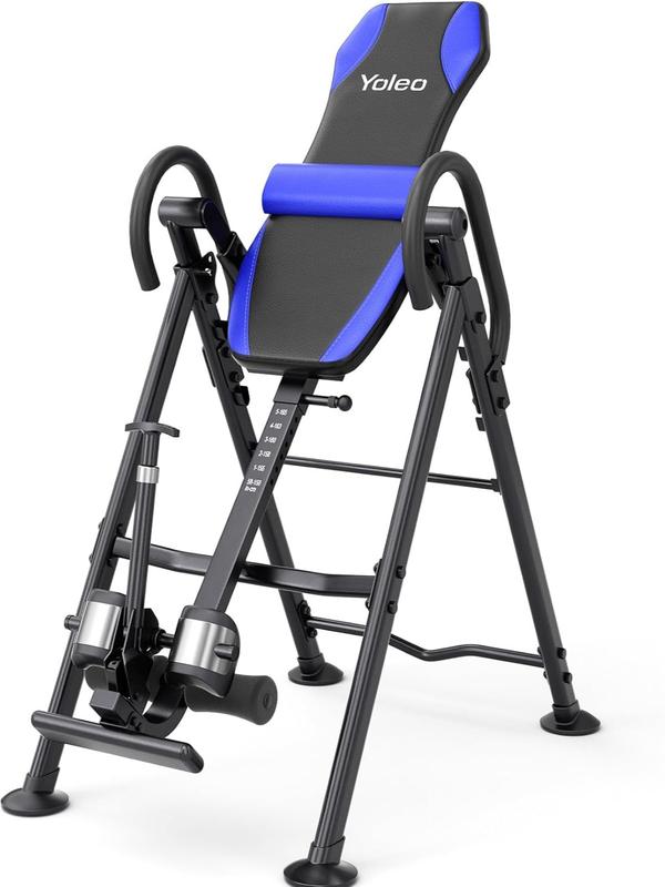 Mesa de inversión para aliviar el dolor de espalda y la ciática cervical, capacidad de peso de 136 kg (300 lbs) con soporte lumbar, cómodos soportes para tobillos, fácil de ensamblar. Máquina estiradora de espalda.