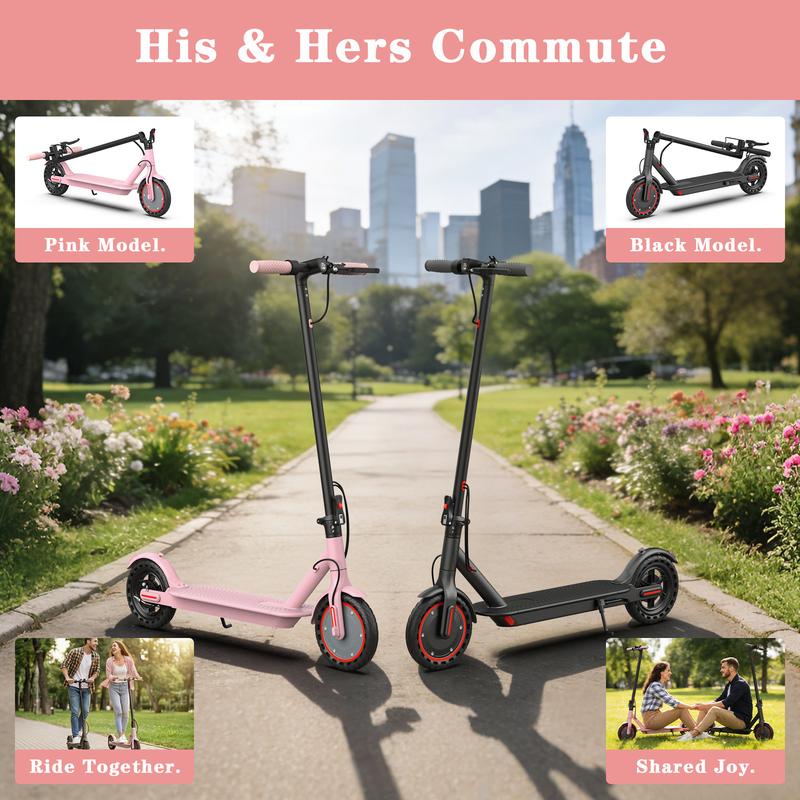 Patinete eléctrico: motor de 350 W, neumáticos macizos de 8,5 pulgadas, velocidad máxima de 30 km/h / autonomía de 19-26 km, patinete portátil para desplazamientos diarios. El regalo perfecto para familiares y amigos, equipado con sistema de doble frenado