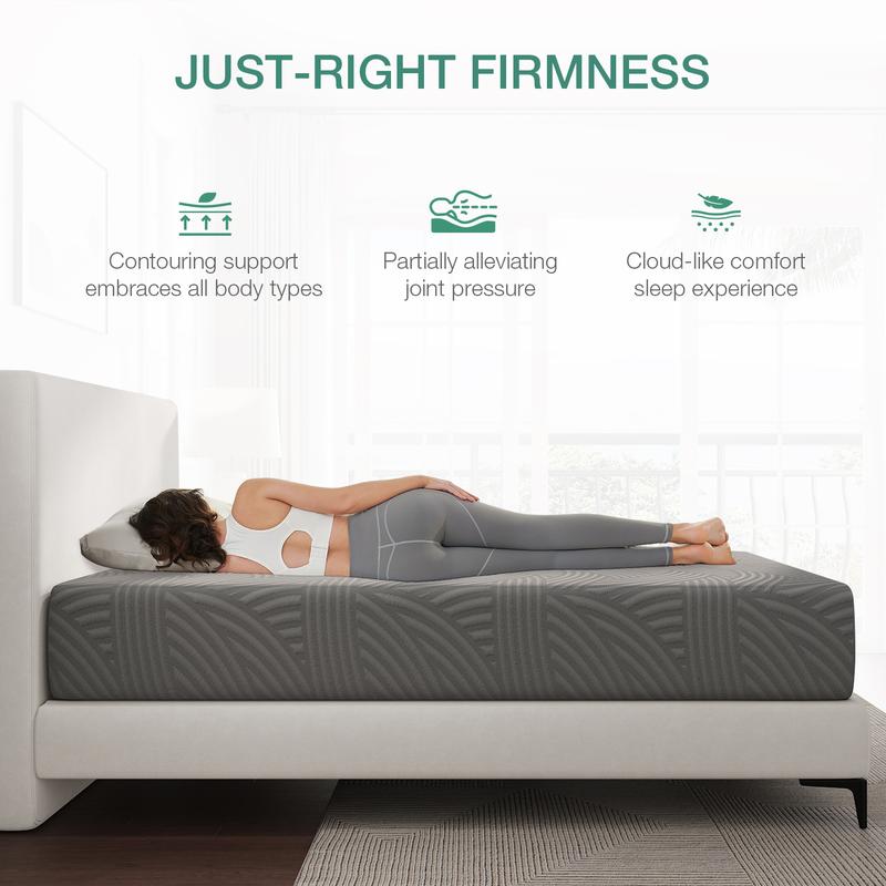 Colchón de espuma viscoelástica Novilla de 10/12/14 pulgadas, colchón de espuma viscoelástica con gel para un descanso nocturno fresco, alivio de la presión, certificado CertiPUR-US, artículos esenciales para dormitorios, decoración del hogar
