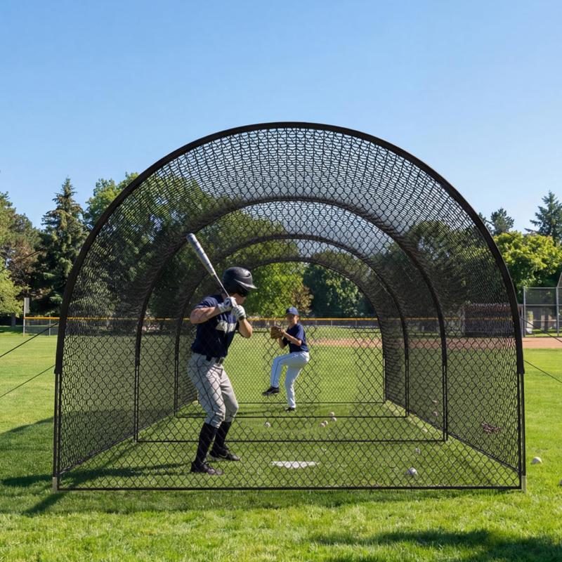 Jaula de bateo de béisbol Garvee de 10 metros con estructura y red - Ideal para entrenamiento en el patio trasero o en el campo, práctica de bateo, lanzamiento y golf.