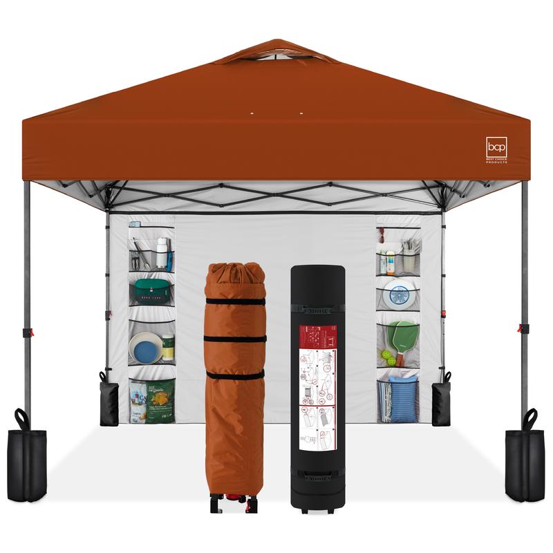 Toldo plegable de fácil montaje de 3x3 metros, tienda portátil con pared lateral, apertura con un solo botón, incluye estuche.