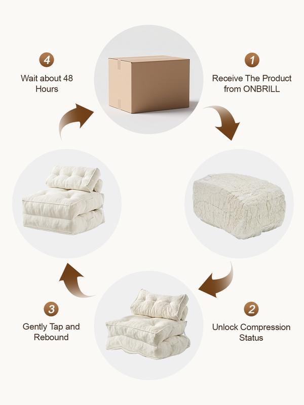 Sofá cama plegable con almohada, sillón convertible con respaldo, sillón cama plegable portátil de pana, cómodo sofá de suelo para sala de estar, individual