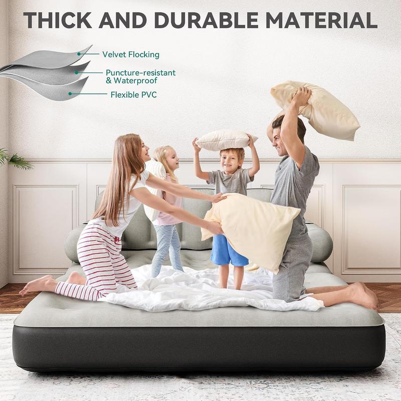 Colchón de sofá cama inflable tamaño Queen de YITAHOME con cabecero y bomba, sofá cama inflable para sala de estar.