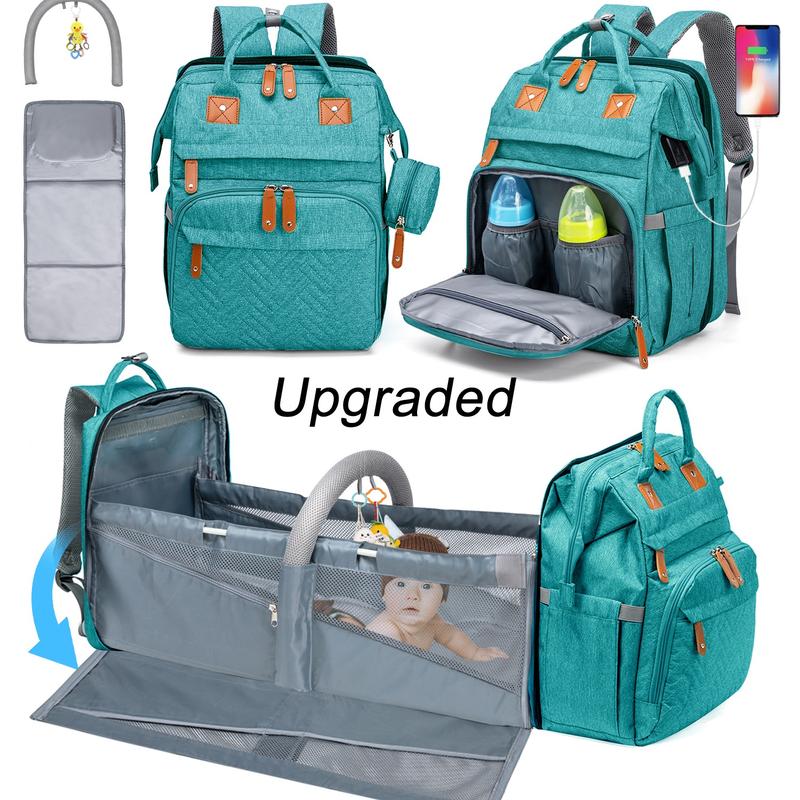 Mochila cambiador multifuncional Kabaqoo Cute con cambiador integrado, gran capacidad, ligera, plegable, portátil para recién nacidos, viajes y uso diario.