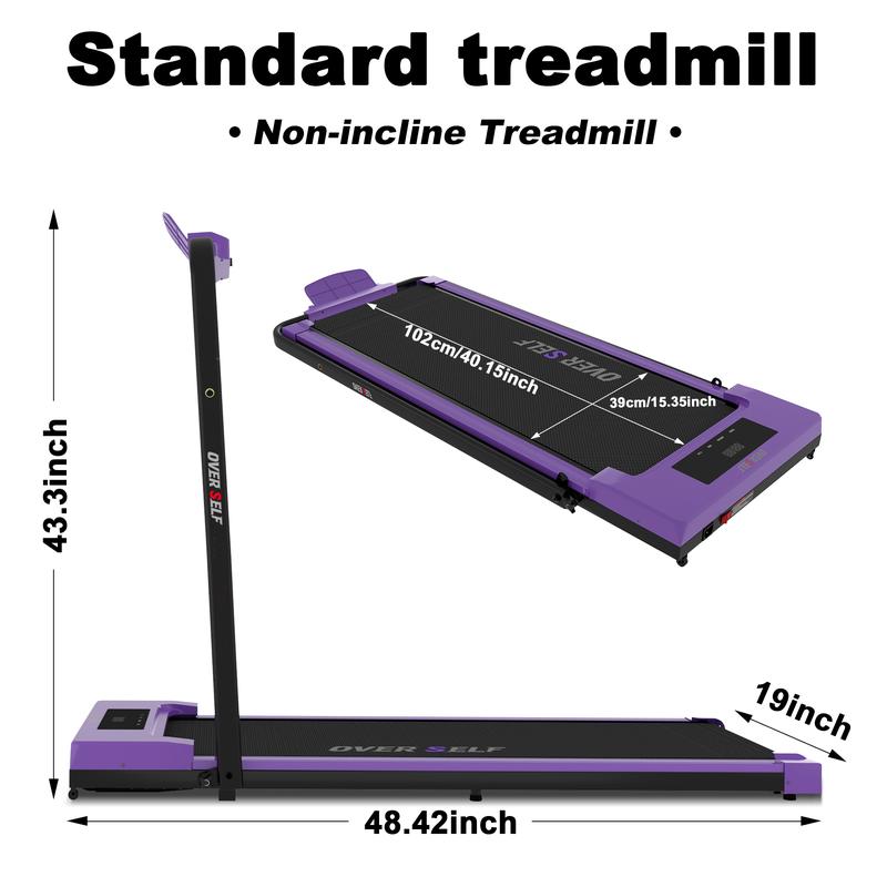Cinta de correr plegable OVER SELF, 6.2 MPH, portátil, con control remoto y asa, fácil de guardar debajo del escritorio, equipo de gimnasio en casa, Summervibes.