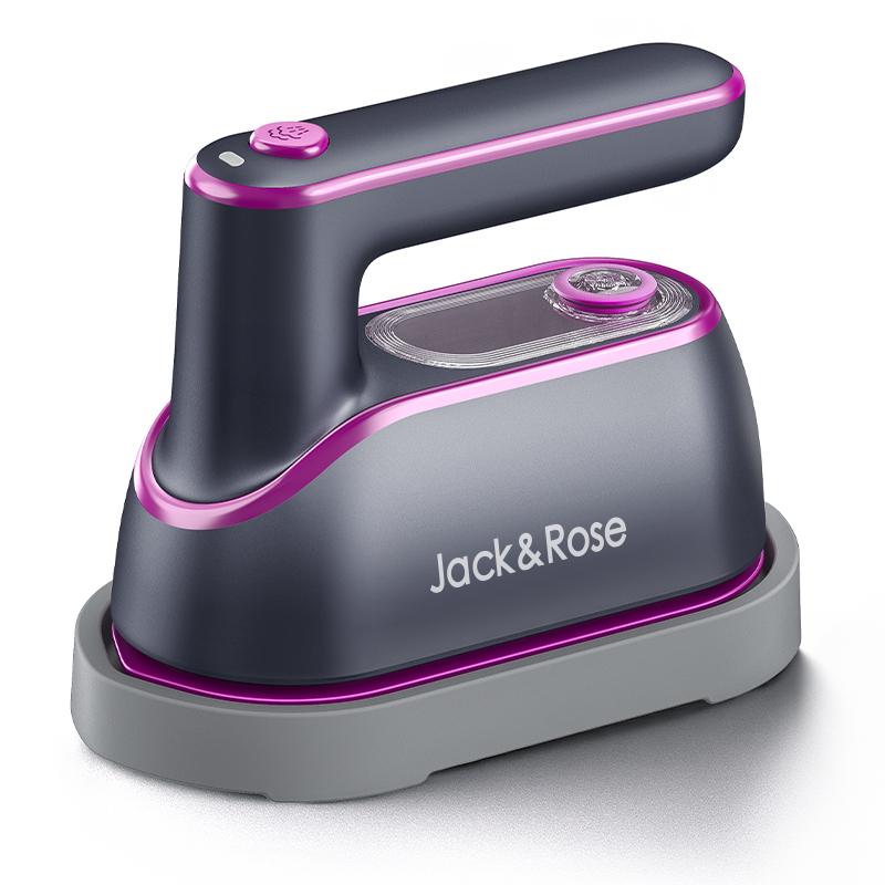 Plancha de vapor y vaporizador de ropa 2 en 1 Jack&Rose - Removedor de arrugas de prendas portátil de mano, calentamiento rápido, suela grande, depósito de agua de 150 ml - Ligero para el hogar, viajes,