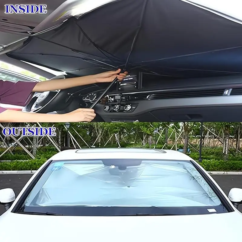 Parasol portátil y plegable para parabrisas de coche - Material de hierro