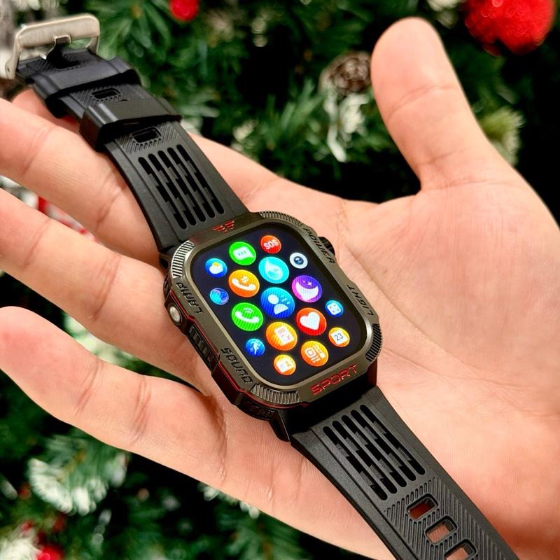 Reloj inteligente LOPEZ TIPS: el mejor reloj inteligente para exteriores para hombres, linterna LED, detector de dinero UV, brújula, sensor de altitud, carcasa resistente de aleación, modos deportivos y de fitness.