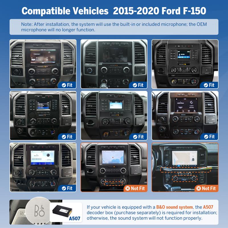 El sistema de audio para automóvil EONON es compatible con los modelos de 2015 a 2020 y admite CarPlay y Android Auto (con y sin cable). Incluye una unidad principal con pantalla táctil IPS Android 13 de 12,1 pulgadas, sonido envolvente DTS, Bluetooth, GP