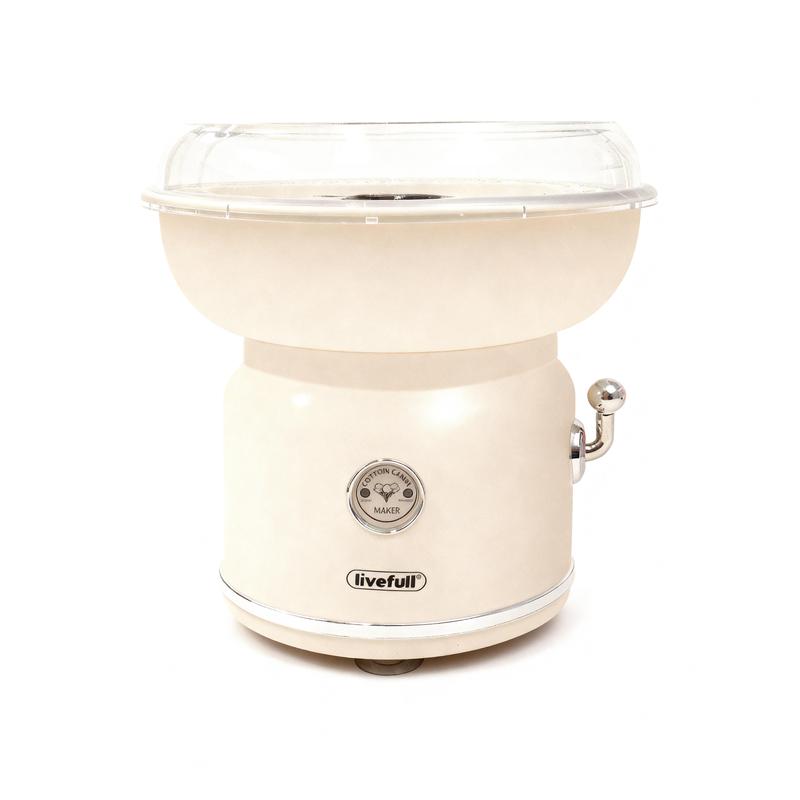 Máquina de algodón de azúcar LIVEFULL para el hogar: incluye 6 sabores y 6 palitos, fácil de usar, ideal para niños y fiestas familiares, enchufe estadounidense.