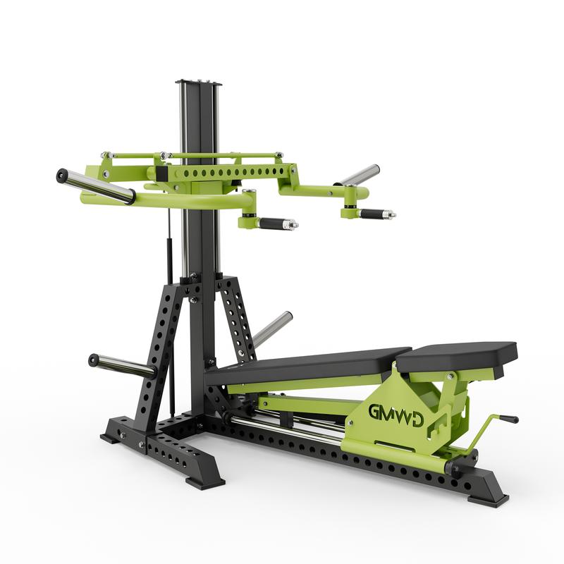 Máquina multifuncional V7 3 en 1 para press de banca y press de hombros, equipo de fitness para entrenamiento de fuerza con ángulos ajustables.
