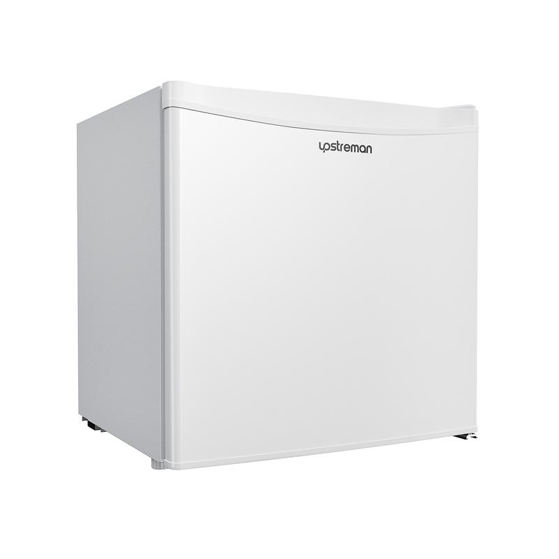 Mininevera Upstreman de 90 litros con congelador - Nevera de viaje compacta de una puerta, estantes de plástico, modelo BR321 de alta eficiencia, termostato ajustable, silenciosa, de bajo consumo energético para dormitorios, con un servicio al cliente fia